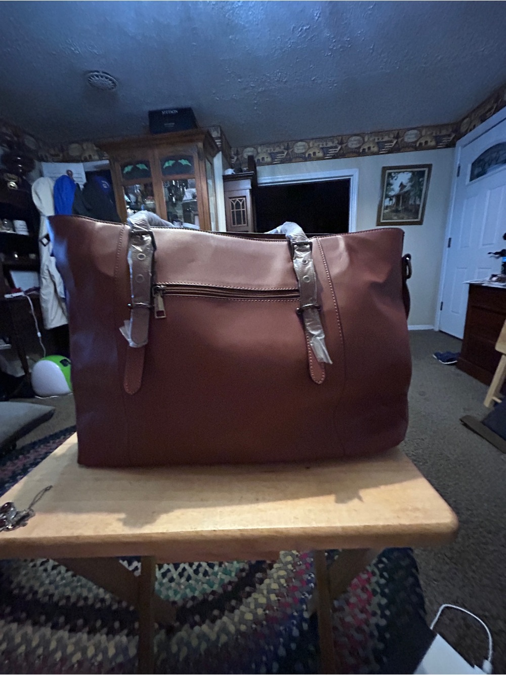 Mosiso Laptop New Tote Bag – Brown Faux Leather Business Shoulder Bag - Picture 2 of 10